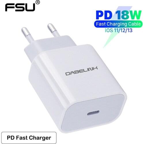 FSU 18W PD Quick Charge QC4.0 3.0 QC USB Type C Fast Charging Charger For iPhone 11 12 Pro Max Xiaomi Redmi Samsung Apple