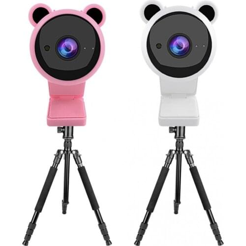 New Computer Camera Cute Panda 1080P Free Drive With Microphone Webcam For Oline Course Teaching Live Video Conference