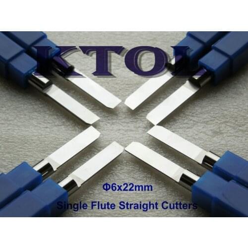 6x22mm 1 Straight Flute End Mill Cutter Tungsten Carbide CNC Tool Bits,Woodworking Milling Cutters for Wood MDF Carving Milling