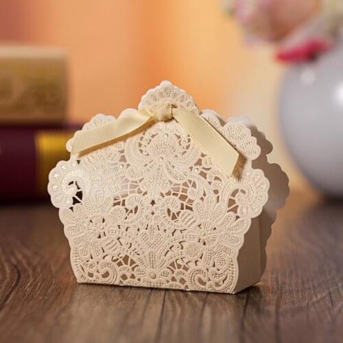 Laser Cut Candy Boxes for Wedding Party Favor Birthday Bridal Shower Gift Sweet Boxes RB118-01