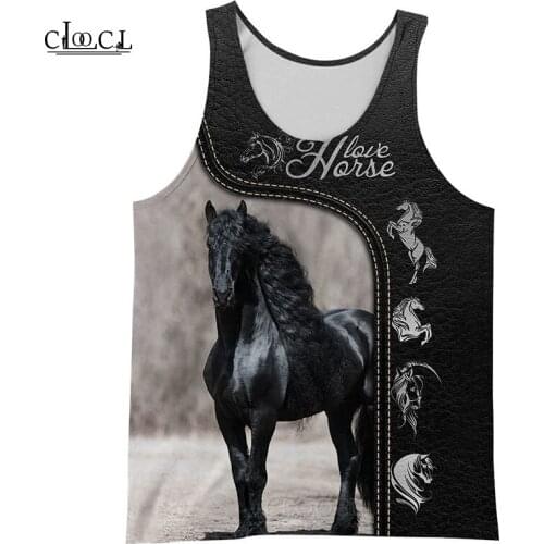 CLOOCL Fashion Gym Tank Tops Love Beautiful Horse 3D Print Sleeveless Tanktop Men Women Streetwear Vest Fitness Drop Shipping