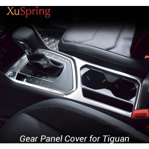 Car Gear Shift Box Panel Covers Stickers Trim Strips Garnish Protective Styling For VW Tiguan 5N 2016-2019 MK2