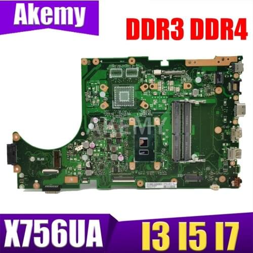 New Mainboard For ASUS X756U X567UA X756UAK X756UAM X756UV X756UJ R753U R753U Laptop Motherboard(GMA GPU)I3 I5 I7 6th Gen CPU