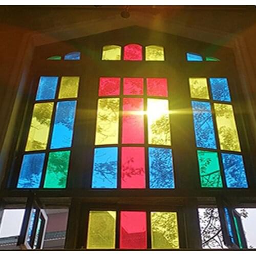 Window decoration film Window protection film Rich colors Clear gray Jungle green Noble Red pink man sky blue Lemon yellow