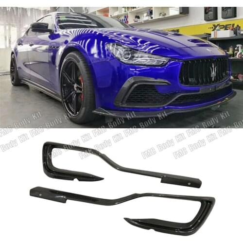 Real Carbon Fiber Front Bumper Lip Splitters for Maserati Ghibli Base Sedan 2014-2017