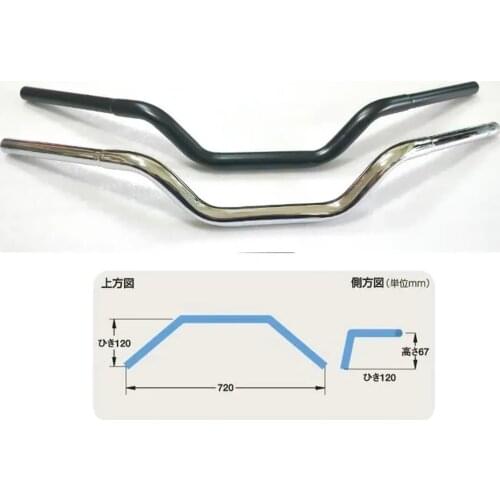 Touring Custom bar Handlebar for Kawasaki W650 EJ650 Chrome / Black 1999 2000 2001 2002 2003 2004 2005 2006 2007 99-07