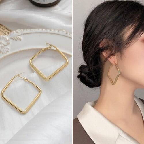 S925 Silver Needle Retro Exaggerated Geometric Metal Hypoallergenic Earrings Womens Fashion Irregular Rhinestone Jewelry Gifts