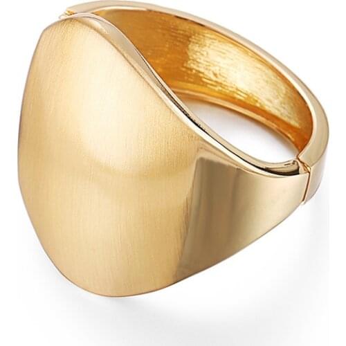 Wide Alloy Jewelry Fashion Irregular bracelets & bangles Gold color plated Exaggerate Punk bracelet femme