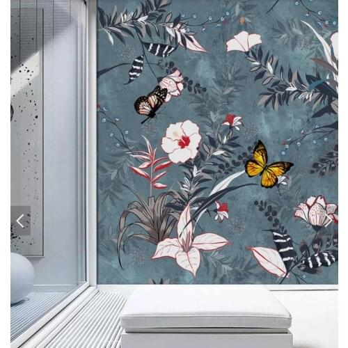 Nordic Vintage Flower Wall Papers for Walls 3 D Mural Wallpaper Luxury Home Decor Bedroom Restaurant Backdrop Floral Wallpaper