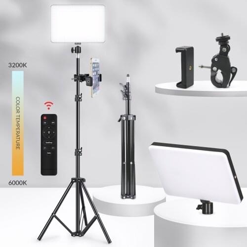 10inch LED Video Light Panel With 2m 1.6m Tripod and Phone Clip Photography Lighting For Youtube Live Photo Studio Fill Lamp