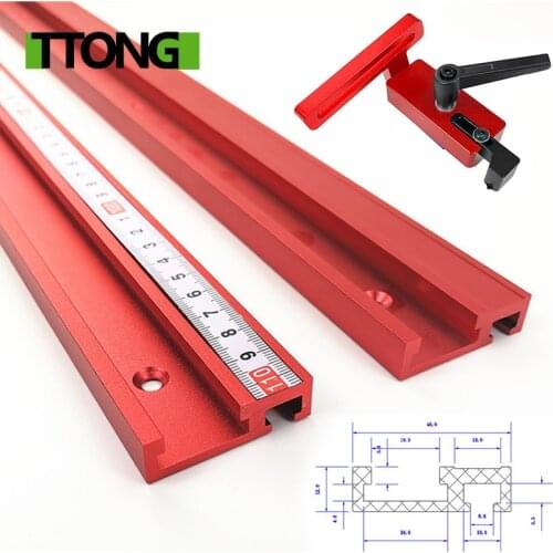 Chute Aluminium alloy T-tracks Model 45 T slot and Standard Miter Track Stop Woodworking Tool for workbench Router Table