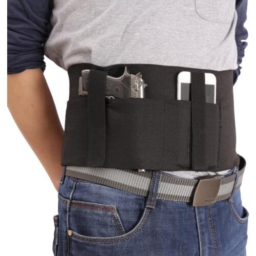 37inch Tactical Belly Band Holster Concealed Carry Pistol Gun Pouch Waist Bag Invisible Elastic Girdle Belt for Outdoor Hunting