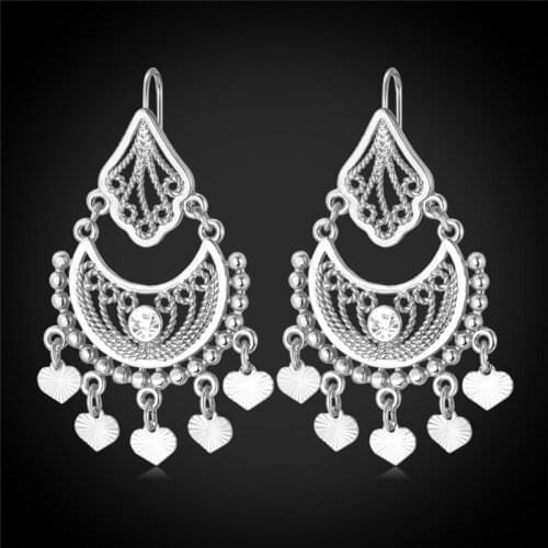 European and American Vintage Moon Earrings Fashion Heart Earrings Plated with 18K Gold Jewelry Gold and Silver Earrings