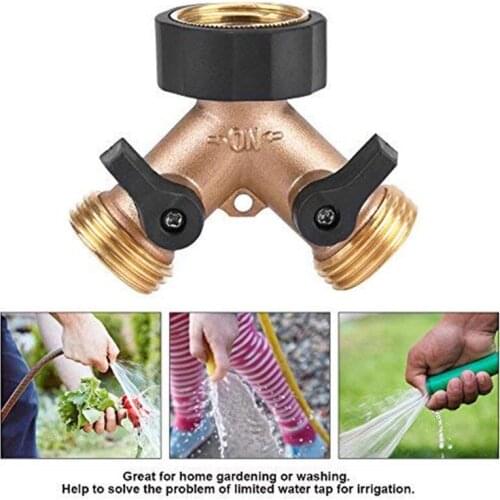 High-pressure water gun all-copper faucet ball valve two-way manifold water pipe joint