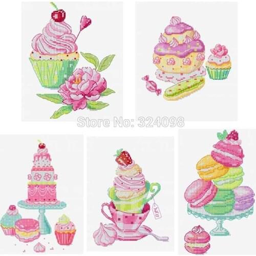 Cup cake patterns Counted Cross Stitch 11CT 14CT DIY wholesale Chinese Cross Stitch Kits Embroidery Needlework Sets