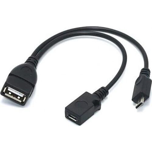 2 In 1 OTG Y Splitter Usb Adapter Micro Usb Host Power To Mirco 5 Pin Male Female Cable Durable Micro USB OTG Cable