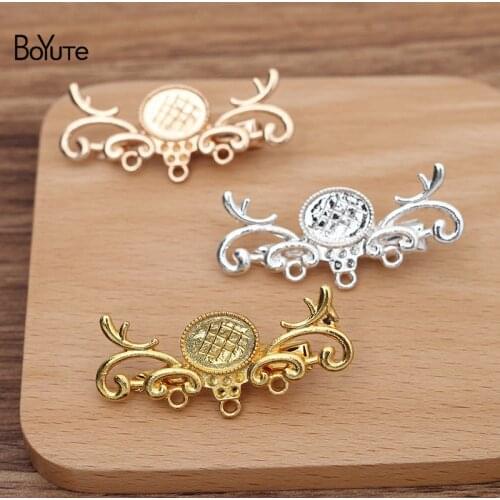 BoYuTe (10 Pieces/Lot) 20*49MM Alloy Flower Hair Clips Base Factory Supply Handmade Diy Hair Accessories Materials