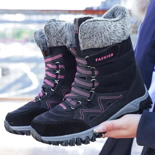 Women Snow Boots High Quality Leather Suede Winter Shoes Woman Keep Warm Waterproof Snow Botas mujer