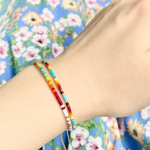 QUANCHI New Rainbow Miyuki Beads Bracelet Handmade Friendship Bracelets for Women Boho Summer Fashion Jewelry Wholesale