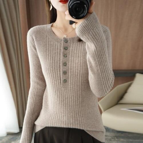 Round Neck,Half Cardigan Womens,21Autumn And Winter New,All-Match Knitting Base Sweater,Soft,Breathable,Casual Slim Coat Top