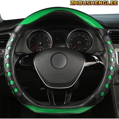 ZHOUSHENGLEE Microfiber Leather Car Steering Wheel Cover For Luxgen U7 U5 U6 M7 V7 S5 S6