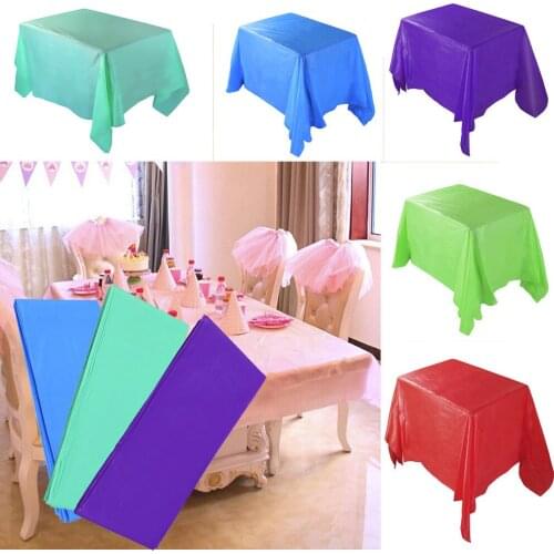 1pc Tablecloth Simple Plain Colour Large Plastic Rectangle Table Cover Cloth Wipe Clean Party Tablecloth Covers Скатерть На Стол