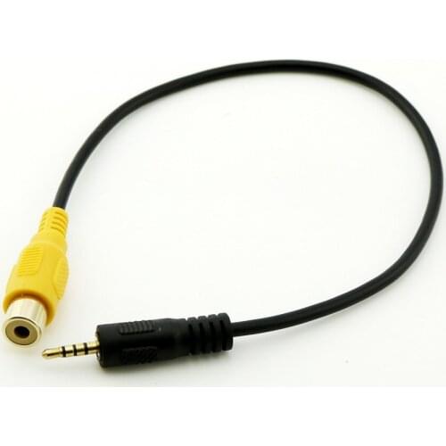 10pcs 1ft/30cm RCA Female to 2.5mm Male AV-IN Rear View Camera To GPS Adapter Cable