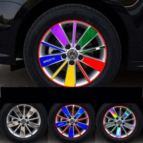 16 Inch Red Blue Green Laser Silver Purple Gold Carbin Fibre Decorative Wheels/ Rims Stickers For Volkswagen Jette BA091