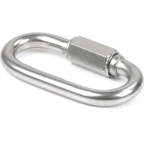 304 Stainless Steel M3.5 Quick Screw Link Chain Fastener Hook Carabiner Repair Hiking Camping Quick Link Lock Ring