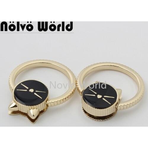 5-25pairs 48*33mm light gold metal connector buckle for shoulderbag so cute cats shape diy girls purse hanger bag accessories