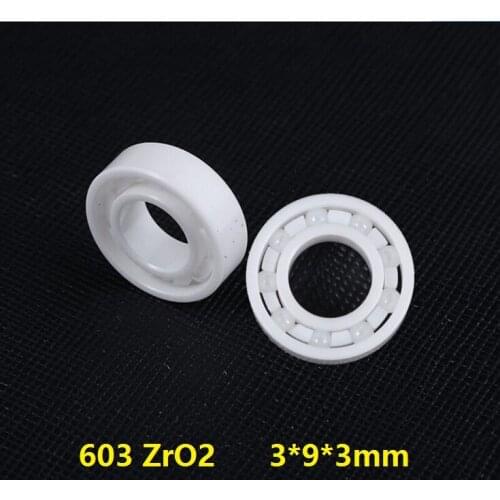 5pcs/10pcs 603 ZrO2 full Ceramic bearing 3x9x3 mm Zirconia Ceramic deep groove ball bearings 3*9*3mm