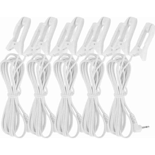 5pcs 2.5mm Ear Clip Electrode Wire Connecting Cable for Digital TENS Massage Machine Massager Relaxation