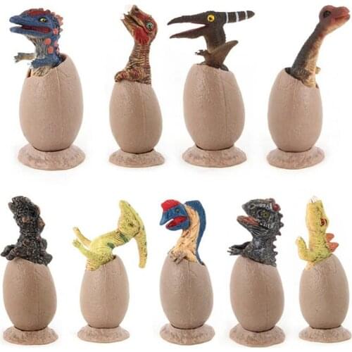9Pcs Children Dinosaur Collection Pendant Model Toys Kids Surprise Dinosaur Eggs Toy Gift Novelty Gag Toy for Children Halloween