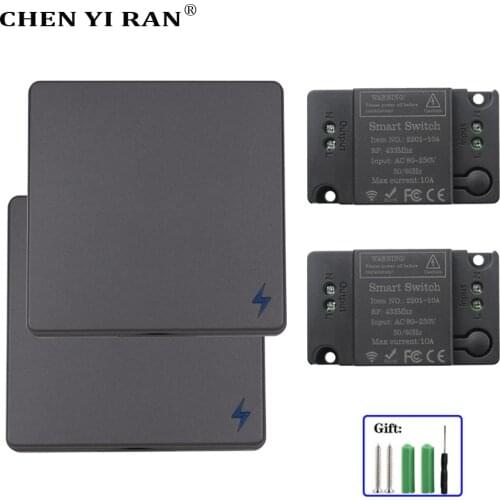 433Mhz Wireless Wall Smart Switch RF 86 Wall Panel Transmitter Safety Switch and AC 110V 220V Relay Interruptor for Light Lamp