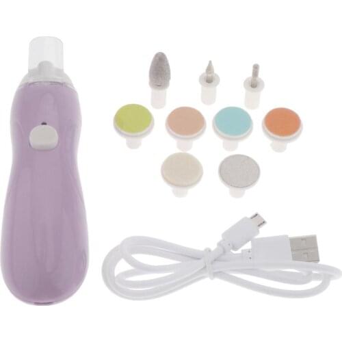 9 in 1 Baby Electric Nail Pen Nail Polisher Manicure Safe Care USB Charging