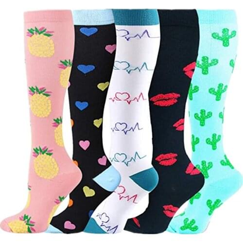 Men Women Compression Stockings Running Basketball Football Socks Nurses Shin Splints Flight Travel Anti-Friction Sport Socks