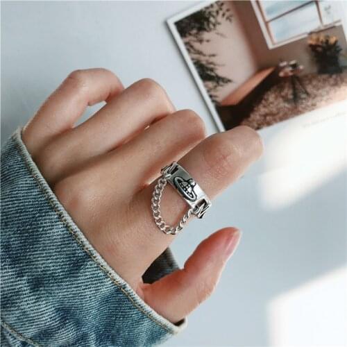2021 Trendy Rings New Fashion Creative Chain Tassel Planet Rings Vintage Punk Adjustable Ring Party Jewelry Gifts for Women