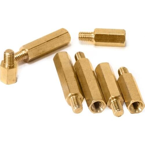Brass Male Female Hex Standoff Pillar Board Mount PCB Hexagon Threaded Motherboard Spacer Bolt Screw M2.5xL+4mm/5mm/6mm