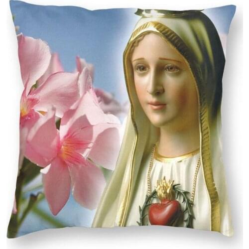 Our Lady Of Fatima Square Pillow Case Home Decorative Catholic Virgin Mary Cushions Throw Pillow for Car Double-sided Printing