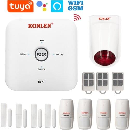 MINI WIFI GSM Tuya Smart Life Burglar Alarm System House Security Intruder Wireless With Camera Google Home Alexa Voice Control