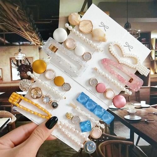 3/4pcs Women Hair Accessories Set Fashion Acrylic Simulation Pearl Barrette Jewelry Korean Hair Clips For Girl Hairpins 2020 New