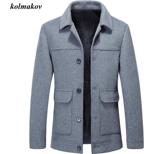 New Arrival Autumn Style Men Boutique Woolen Jacket Coat Fashion Casual High Quality Solid Single Breasted Mens Leisure Clothes