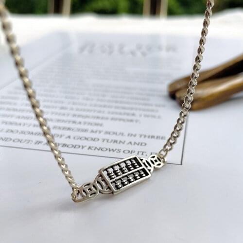 New Style 925 Silver Bracelet Retro Creative Wishful Abacus Womens Bracelet Wild Fashion Punk Style Couple Jewelry