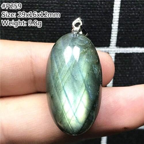 Necklace Pendant Natural Yellow Blue Labradorite Jewelry For Woman Lady Man Crystal Lucky Love Oval Beads Moonstone Stone AAAAA