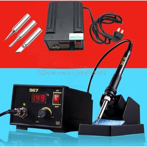 110V 220V 967 Electric Rework Soldering Station Iron LCD Display Desoldering SMD