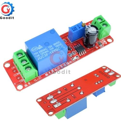 10PCS/Lot 12V 10A Timer Delay Relay Shield Board NE555 Trigger Switch Control Adjustable 0-10s Delay Relay Module for Car Auto