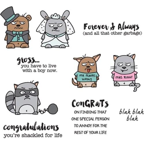 MR. & MR. Animals Clear Stamps With Metal Cutting dies for DIY Scrapbooking Paper Cards Silicone Transparent Stempels Seal New