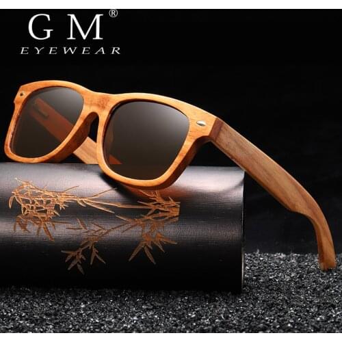 GM Natural Wood Sunglasses Polarized Wooden Sunglasses UV400 Sunglasses Bamboo Wooden Sunglasses Brand With Wooden Box S8171