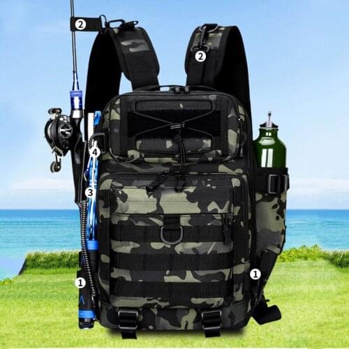 Tactical Fishing Lure Box Backpack Military Bag Outdoor Assult Sports Hiking Climbing Hunting Men Camouflage Fishing Bag XA15D