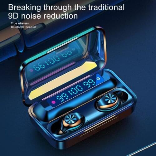 TWS Bluetooth 5.0 headset 2000mAh charging box wireless earplugs 9D stereo sports waterproof earplugs earphones with microphone